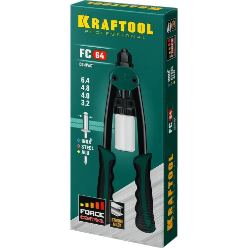 Компактный двуручный заклепочник KRAFTOOL FC-64 320 мм, регулировка усилия, 3.2 - 6.4 мм 31160_z01 фото 11