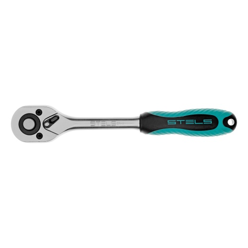 Ключ-трещотка 3/8", CrV, 72 зуба, с быстрым сбросом, матовый хром Stels фото 3