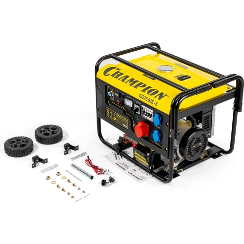 Генератор CHAMPIONG G7501E-3 PRO 400В7,5/8,1кВА 15 лс, 25 л, 230/12В, эл.стартер, счетч.колеса VIGG7501E-3 фото 9