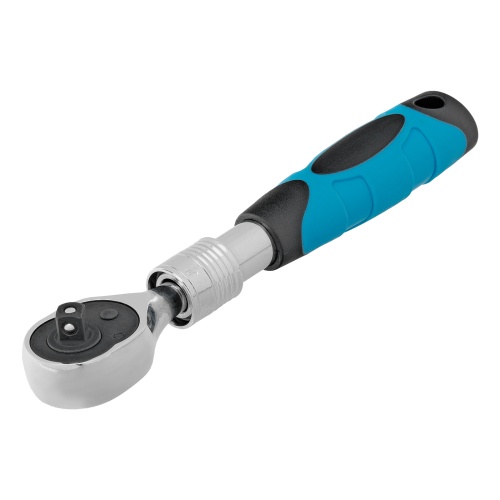 Ключ-трещотка телескопический 1/4", 150-200 мм, CrV, 72 зуба, с быстрым сбросом, хром Gross фото 2