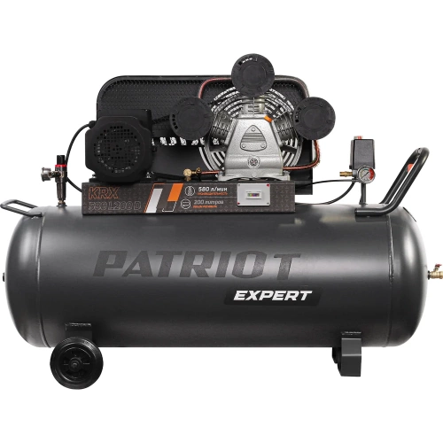 Компрессор Patriot KRX 580 L200 D, поршневой, ременной, масляный, 580 л/мин, 200 л, 10 бар, 3 кВт, 400 В 545302335
