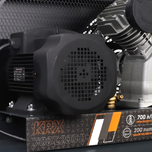 Компрессор Patriot KRX 700 L200 D, поршневой, ременной, масляный, 700 л/мин, 200 л, 10 бар, 4 кВт, 400 В 545302345 фото 4