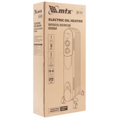Масляный обогреватель MTX OCH-1000, 230 В, 1000 Вт MTX фото 9