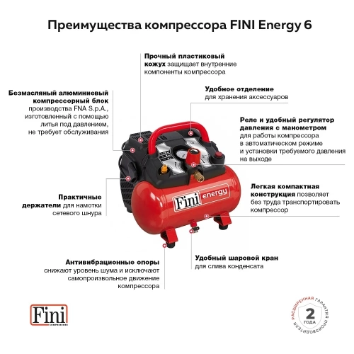 Поршневой компрессор Fini ENERGY 6 100566927 фото 4