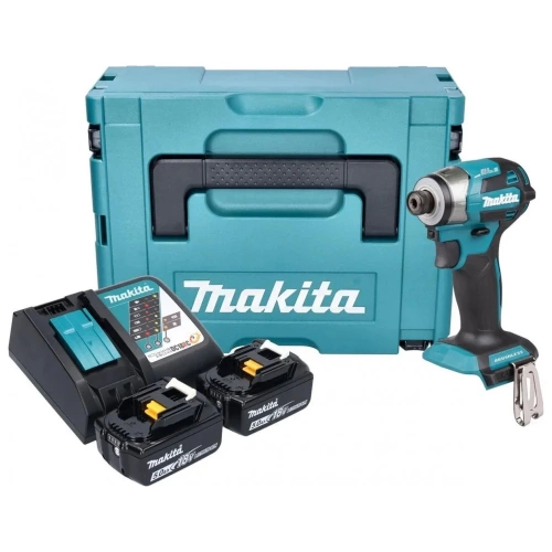 Шуруповерт ударный аккумуляторный Makita LXT18В BL XPT 180Нм Т1/Т2/Дерево/Болт 2х5,0 Ач АКБ, быстрое ЗУ, Makpac 2 DTD173RTJ фото 3