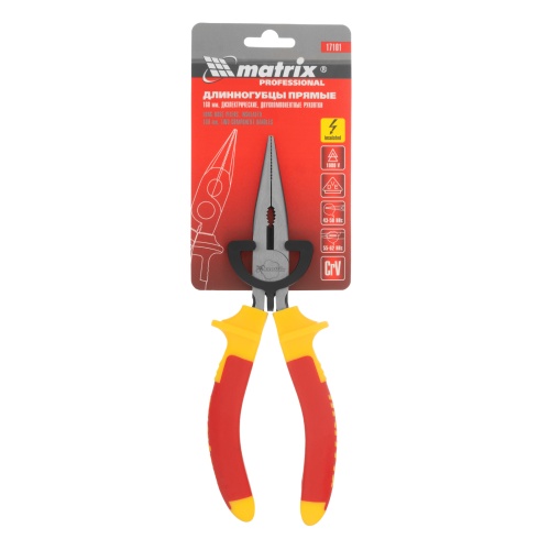 Длинногубцы прямые Insulated, 160 мм, двухкомпонентные рукоятки Matrix Professional фото 6