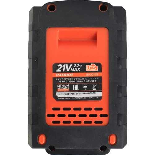 Батарея аккумуляторная PB BR 21V(Max) Li-ion UES 3.0 Ah, тонкая зарядка Patriot 180301123 фото 7