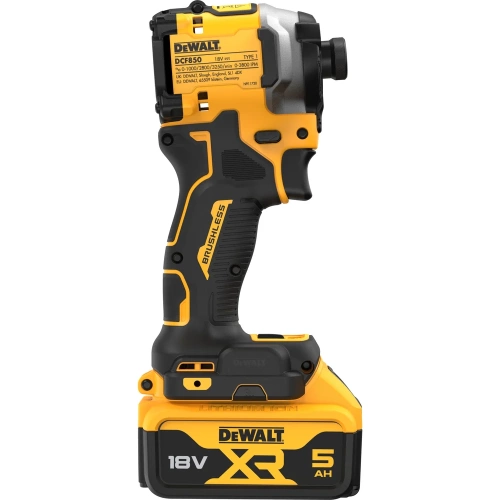 Аккумуляторный шуруповерт DEWALT DCF850P2T, 18 В, 206.2 Нм, 3800 уд/мин, с 2 АКБ 5 Ач и ЗУ, в кейсе TSTAK DCF850P2T-QW фото 6
