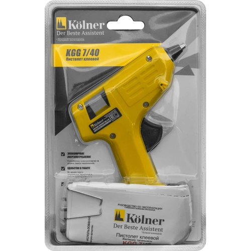 Клеевой пистолет Kolner KGG 7/40 40Вт, клеевые стержни 7мм, 8031800066 фото 7