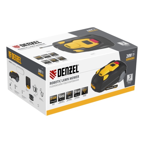 Робот-газонокосилка Grass Master 1000  1000м², 3Ач, 28V, LCD дисплей, Wi-Fi Denzel фото 36