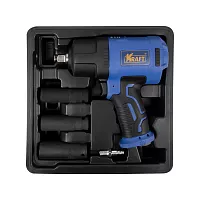 Пневматический ударный гайковерт KRAFT 1/2 1450 н.м., в кейсе с головками KT 707014