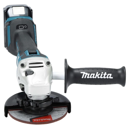 Аккумуляторная угловая шлифмашина Makita бесщеточная, 125 мм, 18 В, Li-ion, 3000-8500 об\мин, 2.3 кг, кейс, аккум. 1x5.0 Ач, быстрое ЗУ, плавный пуск, anti-restart, защита от обр. уд. DGA511RT фото 9