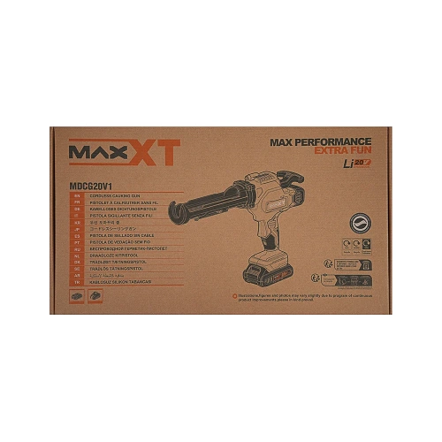 Аккумуляторный пистолет для герметика MAXXT, 20V/2.0AH, 0,3 л MDCG20V1 фото 5