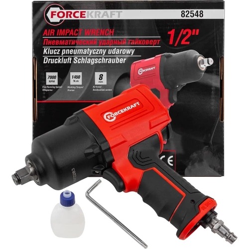 Пневмогайковерт ударный Forcekraft ''Twin Hammer'' с реверсом FK-82548(48138)