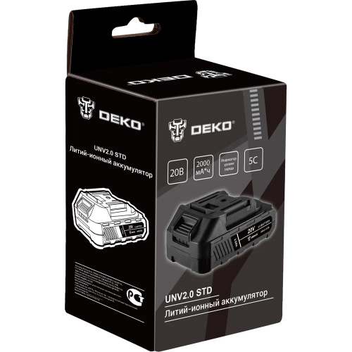 Аккумулятор DEKO UNV2.0 STD, Li-ion, 20В, 2.0Аxч 063-4492 фото 3