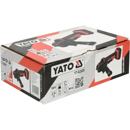 Аккумуляторная углошлифовальная машина YATO 18В+1 аккум. YT-82826 фото 3