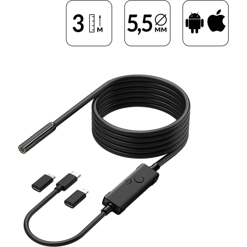 Видеоэндоскоп iCarTool USB, 2Мп, 1920x1080, 3м, 5.5 мм зонд IC-V553
