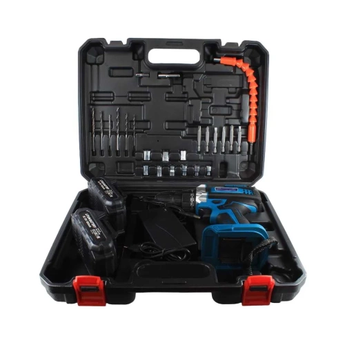 Аккумуляторная дрель-шуруповерт cd20g set (20 в, 2 li-ion аккум. 1500 mah, кейс, гибкий удл., сверла, биты) AktiTool 101209 фото 3