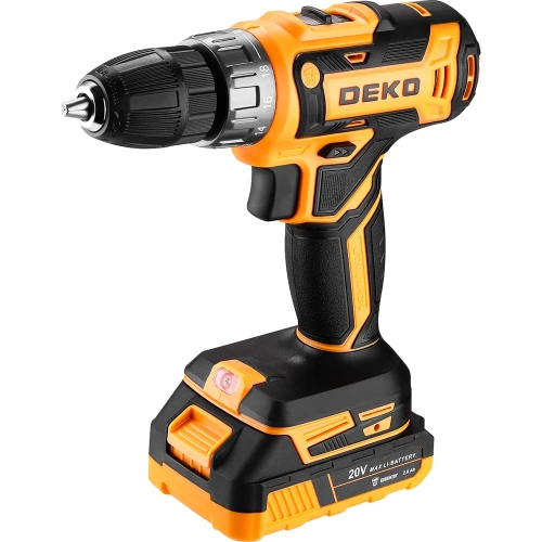 Аккумуляторная дрель-шуруповерт DEKO DKCD20FU-Li, 20 В, 1x2.0 Ач, зарядное устройство (2024) 063-4149 фото 3