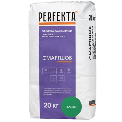 Затирка цементная для швов Perfekta Смартшов зеленая 20 кг