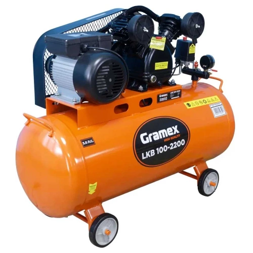 Воздушный компрессор GRAMEX LKB 100-2200 400л/мин, объем100л, 2.2кВт, 8бар, 2850об/мин 020079 фото 3