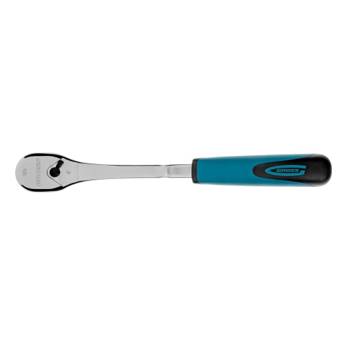 Ключ-трещотка 1/2", CrV, 90 зубьев, усиленный, хром Gross фото 3