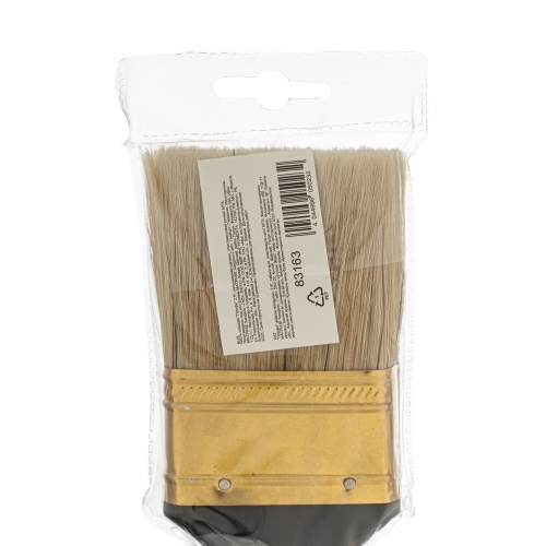 Кисть плоская "Профи" 2.5", натуральная щетина, пластмассовая ручка MTX фото 5