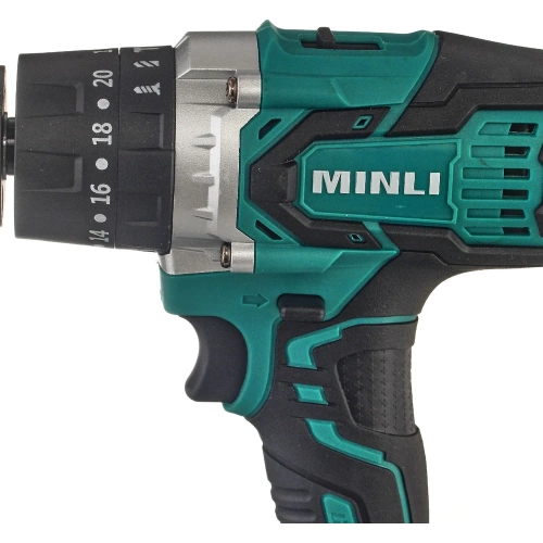 Аккумуляторная бесщеточная ударная дрель-шуруповерт MINLI 13 mm 80N.m Li-ion 18Vx2 DC105-4.0A фото 7