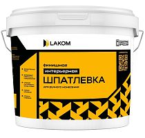 Шпатлевка финишная интерьерная Lakom ручное нанесение 25 кг