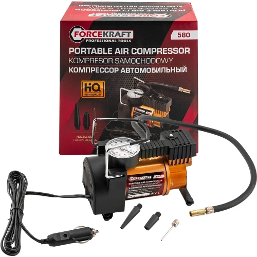 Компрессор автомобильный Forcekraft 12V, производительность 30л/мин FK-580(63191)