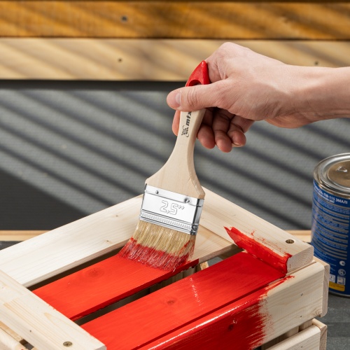 Кисть плоская "Стандарт" 2.5" (63 мм) натуральная щетина, деревянная ручка MTX фото 9