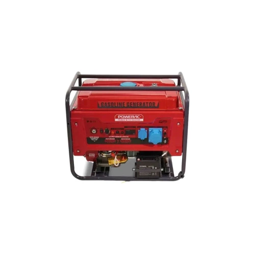 Генератор бензиновый электрический POWERAC 6.5 кВт, 220В, 15л.с., электростартер + АКБ PR7500H2E