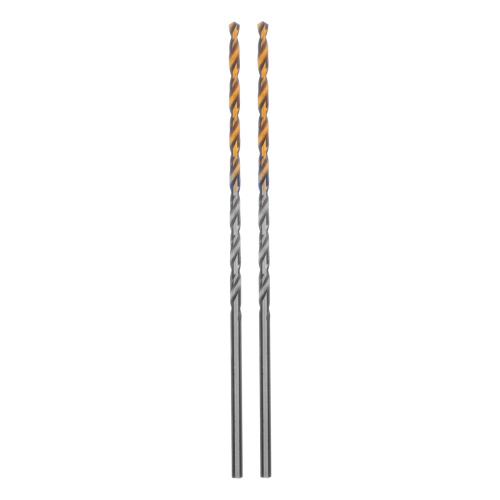 Сверло спиральное по металлу 2,5 х 95 мм Р6М5, Golden Tip, удлиненное, 2шт. Denzel