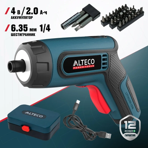 Аккумуляторная отвёртка угловая ALTECO CSD 4V 67506 фото 3