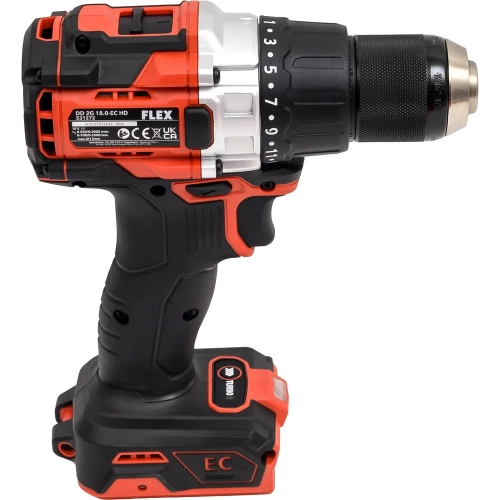 Аккумуляторная двухступенчатая дрель FLEX DD 2G 18.0-EC HD C с тубро режимом 531272 фото 10