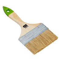 Кисть плоская 100 мм, натуральная щетина, деревянная ручка Сибртех