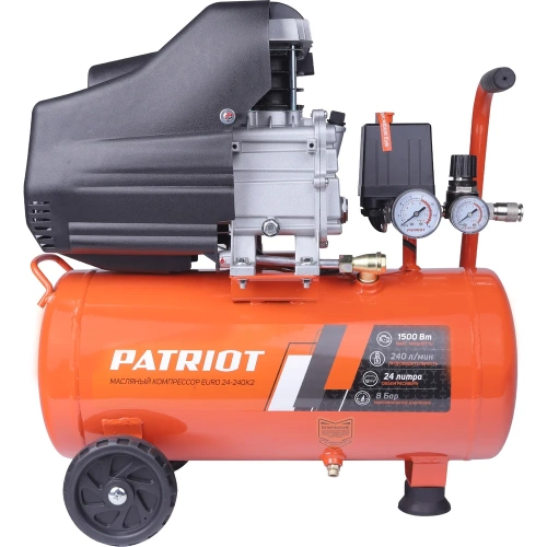 Компрессор поршневой масляный PATRIOT EURO 24-240K2, быстросъемный 1/4" + "елочка", KIT 5C (1165) 525302118 фото 3