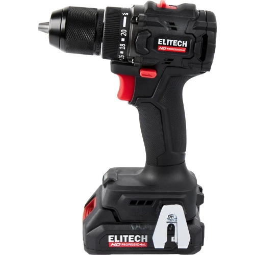 Аккумуляторная дрель Elitech CD 20SL2 (20В, 2х2Ач, 60Нм, BL) HD 205717 фото 4