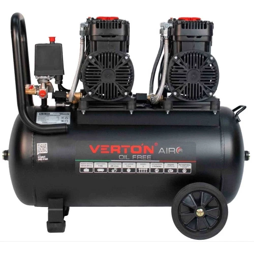 Компрессор VERTON air ac-50/480 230 В, 50 Гц, безмасляный, 480 л/м, 50 л, 8 б, 4 кВт, 2850 об/мин, рапид/быстросъем 01.14019.13925 фото 5