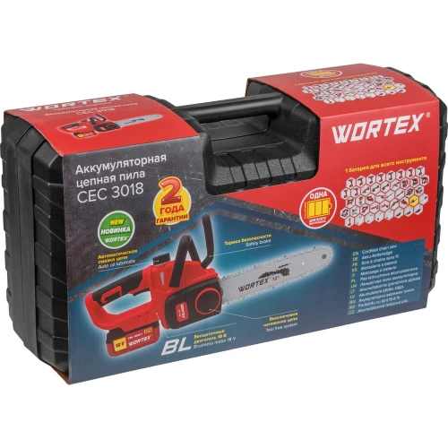 Аккумуляторная цепная пила WORTEX CEC 3018 ALL1 бесщеточный двигатель 0333224 фото 11