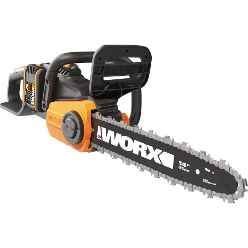 Бесщеточная цепная аккумуляторная пила WORX 40 В, 2х2.0 А*ч, двойное ЗУ 2x2A WG384E фото 8