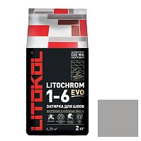Затирка цементная для швов Litokol Litochrom 1-6 Evo LE.105 Серебристо-серая 2 кг