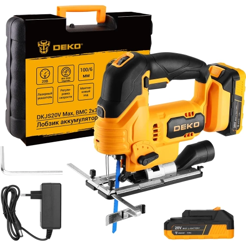 Лобзик аккумуляторный DEKO DKJS20V Max в кейсе, 20В, 2x3.0Ач 085-1329 фото 3