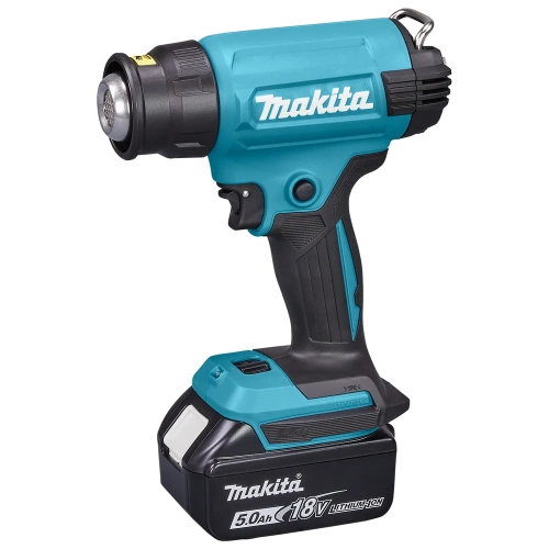 Аккумуляторный тепловой пистолет-фен Makita LXT 18В, 550 град, 2 скорости,6 режимов, кейс MakPac ,насадки 5.0Ач х1,з/у DHG181RT1J фото 7