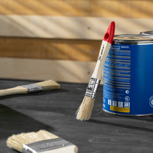 Кисть плоская "Стандарт" 3/4" (20 мм) натуральная щетина, деревянная ручка MTX фото 7