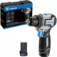 Аккумуляторная бесщеточная компактная дрель-шуруповерт DEKO Loner 12V PRO в кейсе, 12В, 2x3.0Ач 085-1011