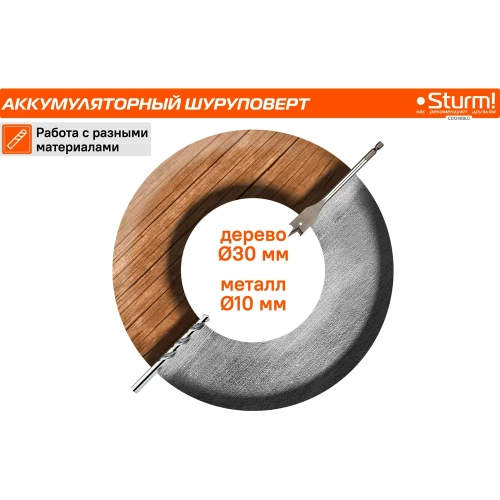 Аккумуляторный шуруповерт Sturm BatterySystem12V CD1240BLC фото 11