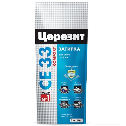 Затирка цементная для узких швов Ceresit СЕ33 Comfort белая 2 кг