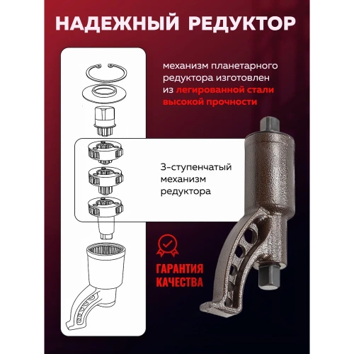 Гайковерт ручной с редуктором YATAFORCE 1" головки 32, 33 мм, длина 270 мм, передаточное число 1:68, 6200 Н/м YF-3411384 HS(60013) фото 5