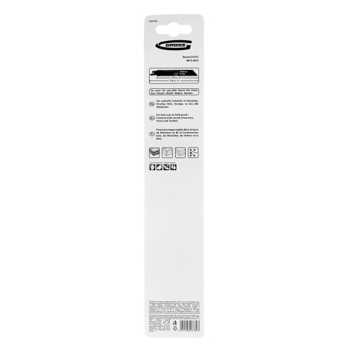 Полотна по дереву для сабельной пилы 4052 - S1531L, 210 x 5-6.5 мм, фигурный рез, 2 шт. Gross фото 6